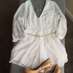 White Romper w/Belt